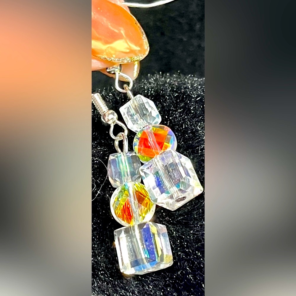 High shine crystals Swarovski in silver stainless steel-stunning